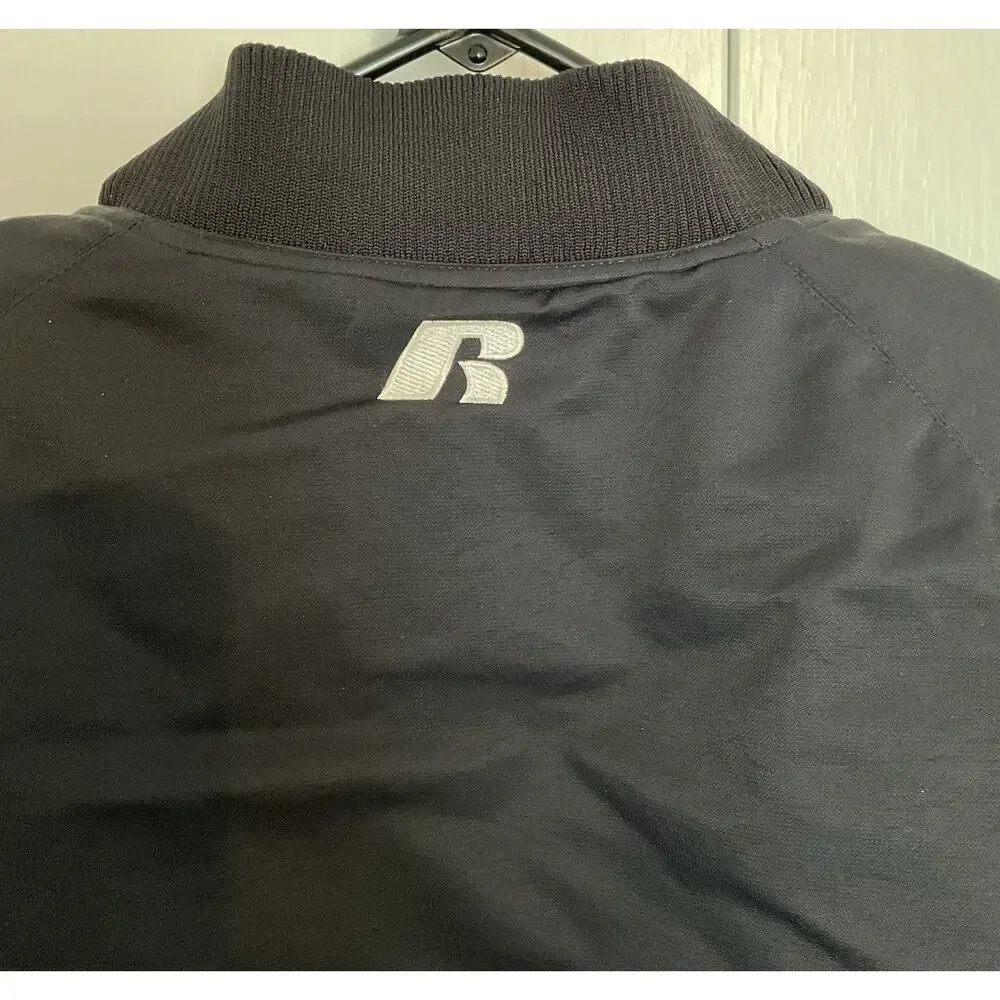 Vintage Russell Athletic Chargers Nylon Dugout Black Bomber Jacket Size Large